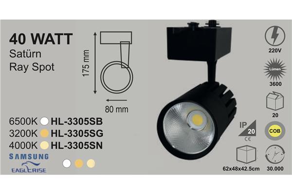 40 Watt Ray Spot Satürn Siyah